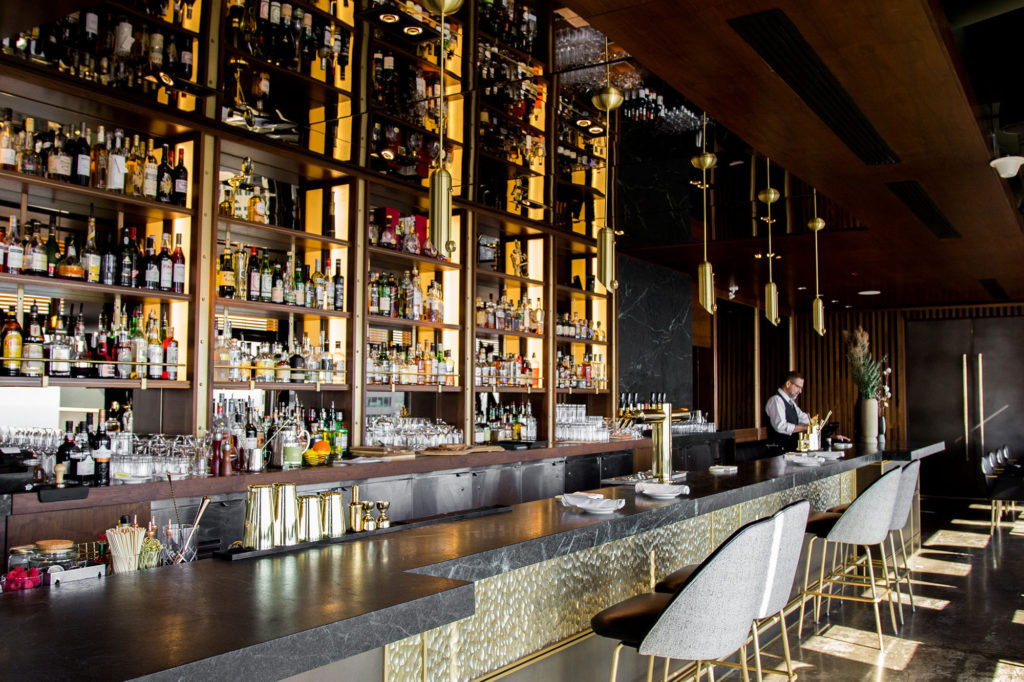 Newly renovated bar at Gobuzzpulse downtown Toronto.